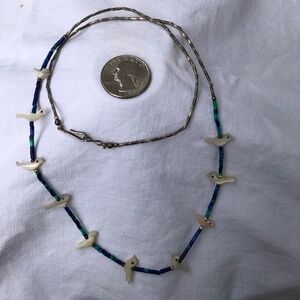 Vintage beaded bird necklace